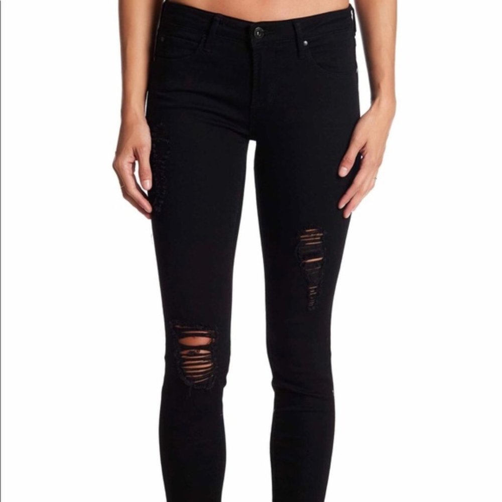 Article of Society Karen Skinny Crop Black Jeans, Size 26​